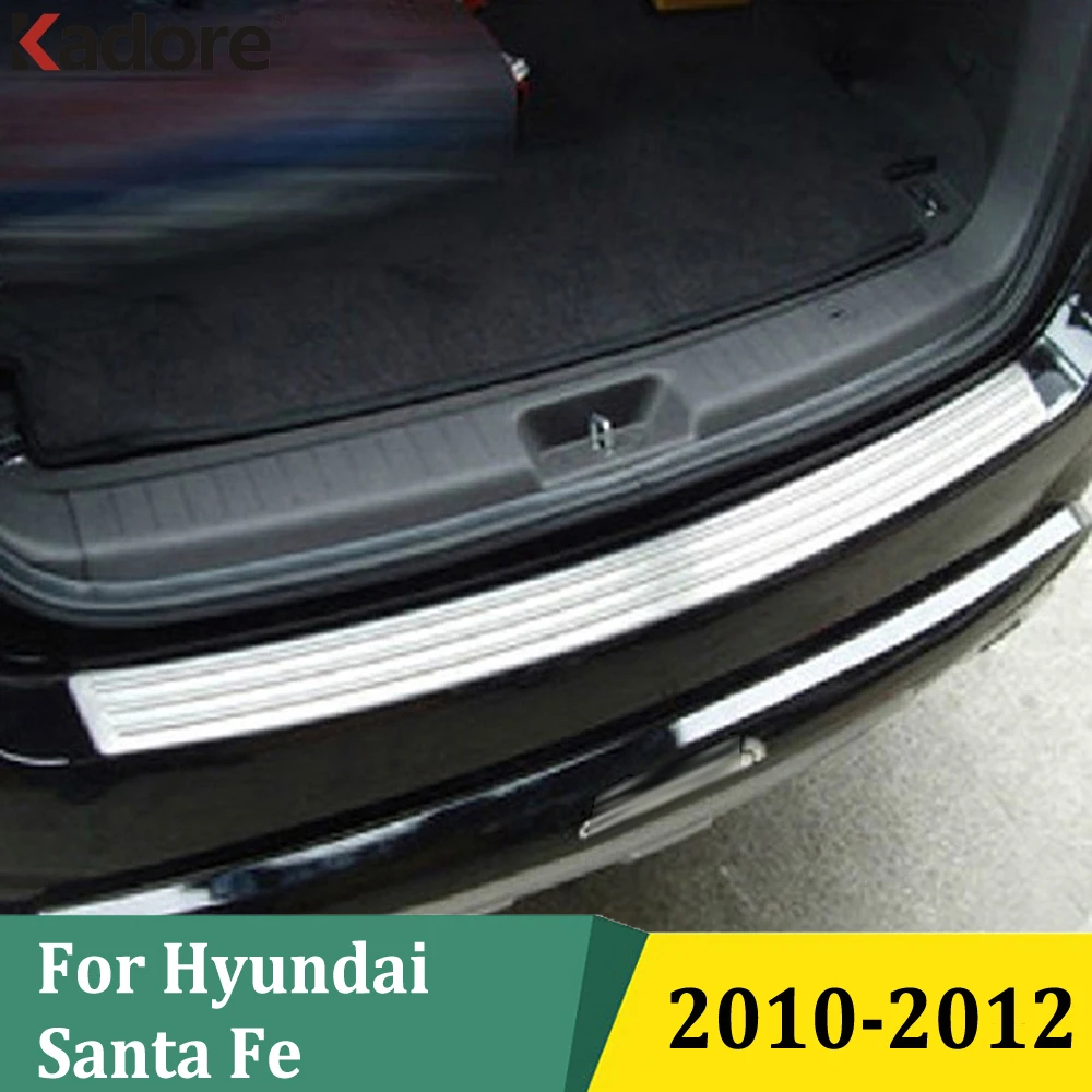 Для Hyundai Santa Fe 2010 2011 2012, задний внешний бампер из нержавеющей стали, защитная крышка, задний багажник автомобиля, протекторная пластина