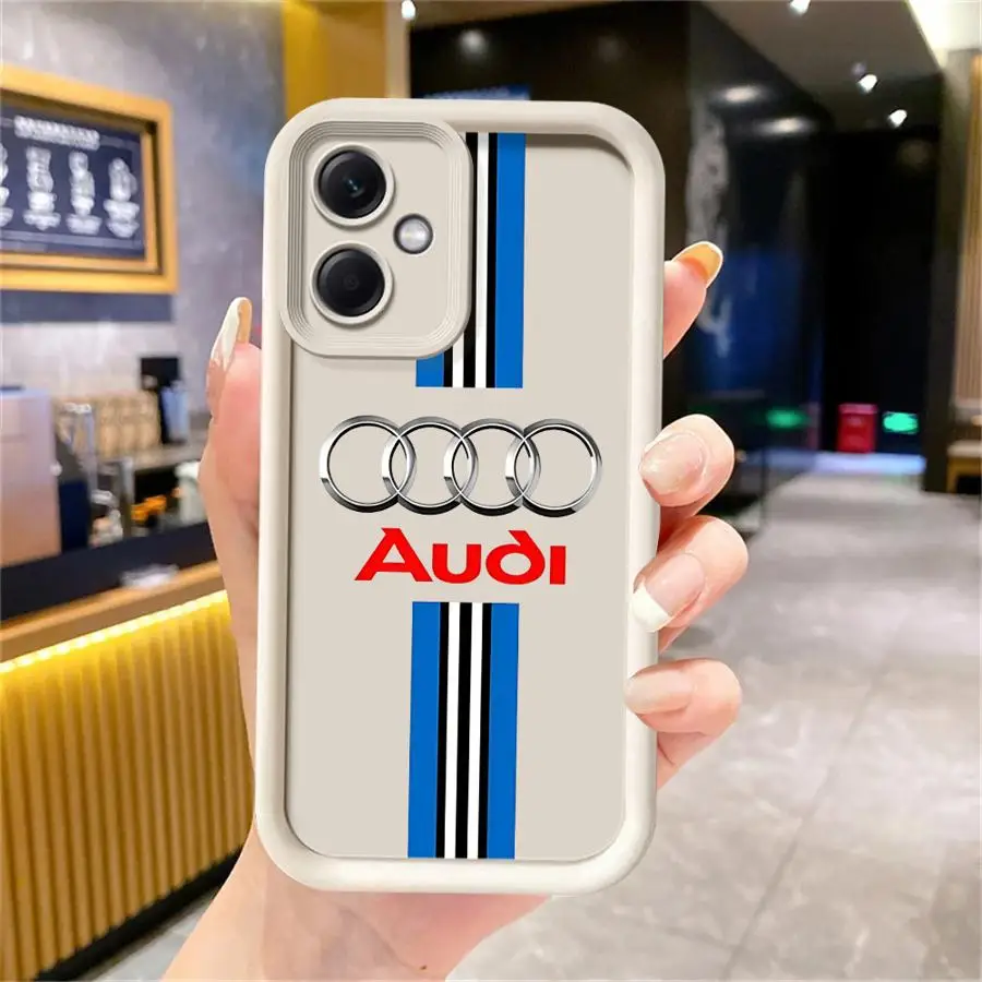 Car A-Audi LOGO Phone Case for Xiaomi Redmi 12C 12 13 13C 4G A1 A2 Plus X3 Pro A3x Poco C51 C50 C61 Silicone funda case