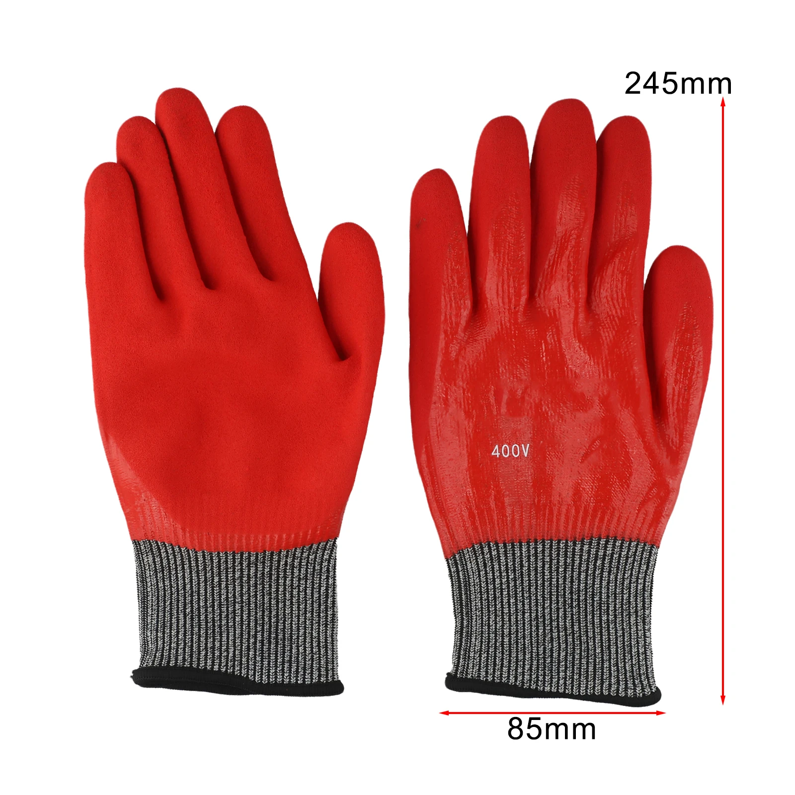 Фото Изоляционные перчатки 400 В, перчатки PPE, простые в использовании, устойчивость к трению мобильному телефону, процесс вторичного погружения 85*245 мм №4
