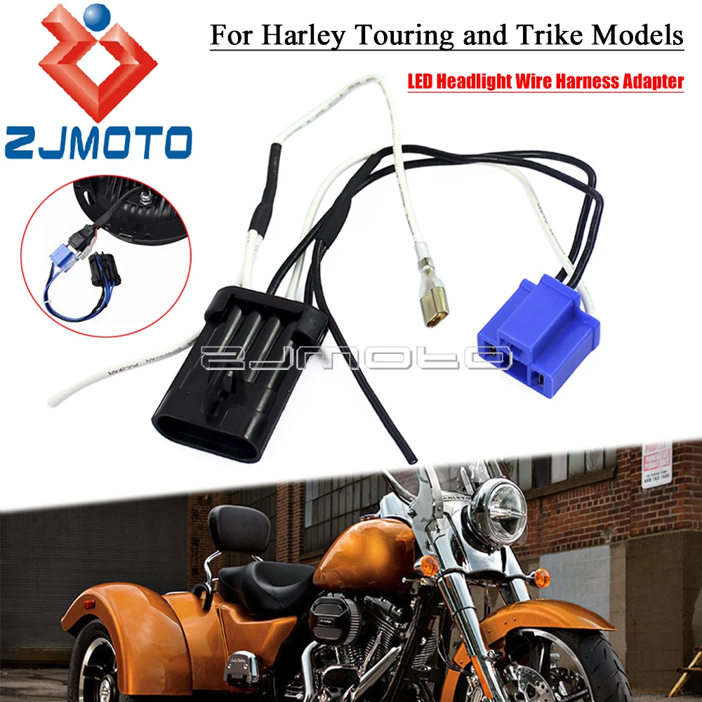 Адаптер жгут проводов для фар головного света 5 3/4 или 7 дюймов для Harley Touring Street Glide Road King Trike FLRT FLHTCUTG Dyna FLD 2014-15