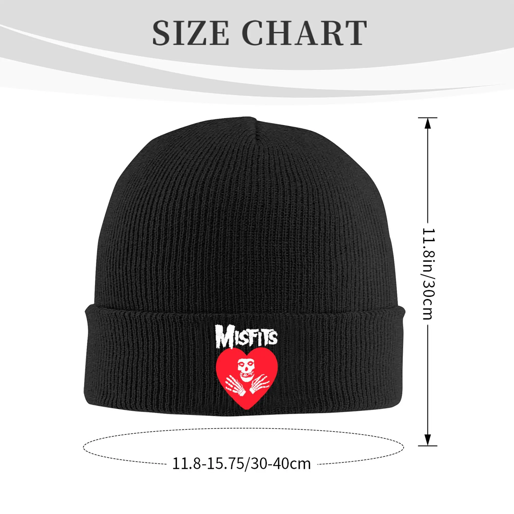 Фото Шапки на заказ Love Misfits Skull Skullies для мужчин и женщин, трендовая зимняя теплая вязаная шапка для взрослых, хеви-метал, рок-капот, шапки №2