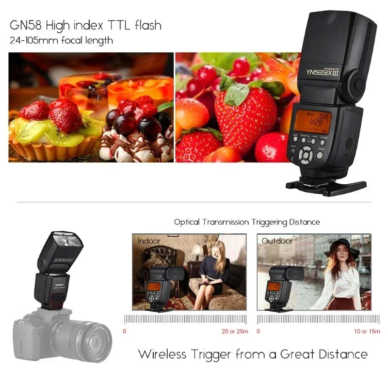 Фото YONGNUO YN565EX III C/N вспышка Speedlite вспышка с горячим башмаком TTL ведомый фонарик, совместимый с DSLR камерой Canon/Nikon №4