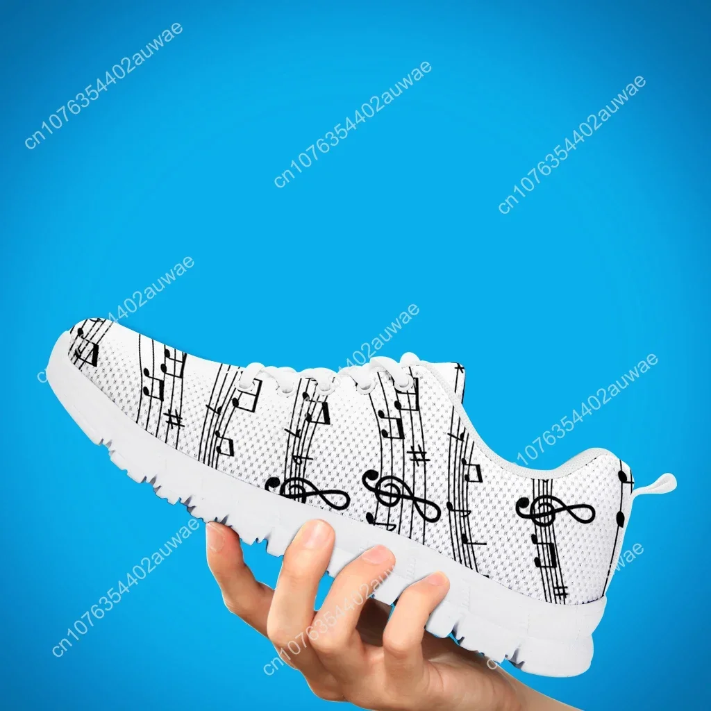 Фото Note Musicali Stampe Scarpe in Net Donna Scarpe Da Donna Primaverili Scarpe Basse Stringate Кроссовки Donna Calzature Taglie для №4