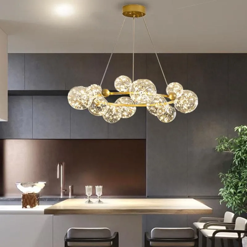 Nordic Ontwerp Led Opknoping L назначенный современный креативный Kroonluchter Glas Bal Voor Restaurant Woonkamer Hanglamp