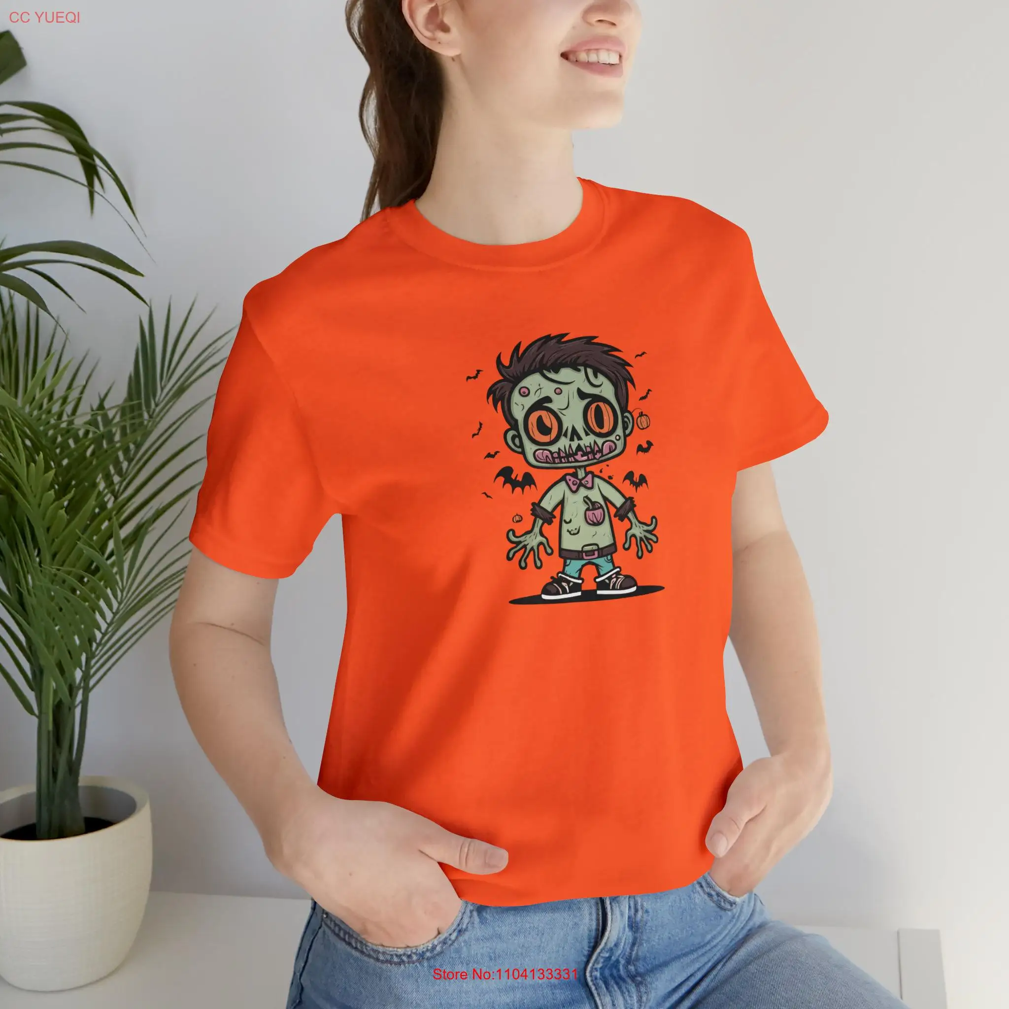 Футболка из джерси зомби на Хэллоуин Undead Spooky Season с длинными или короткими рукавами