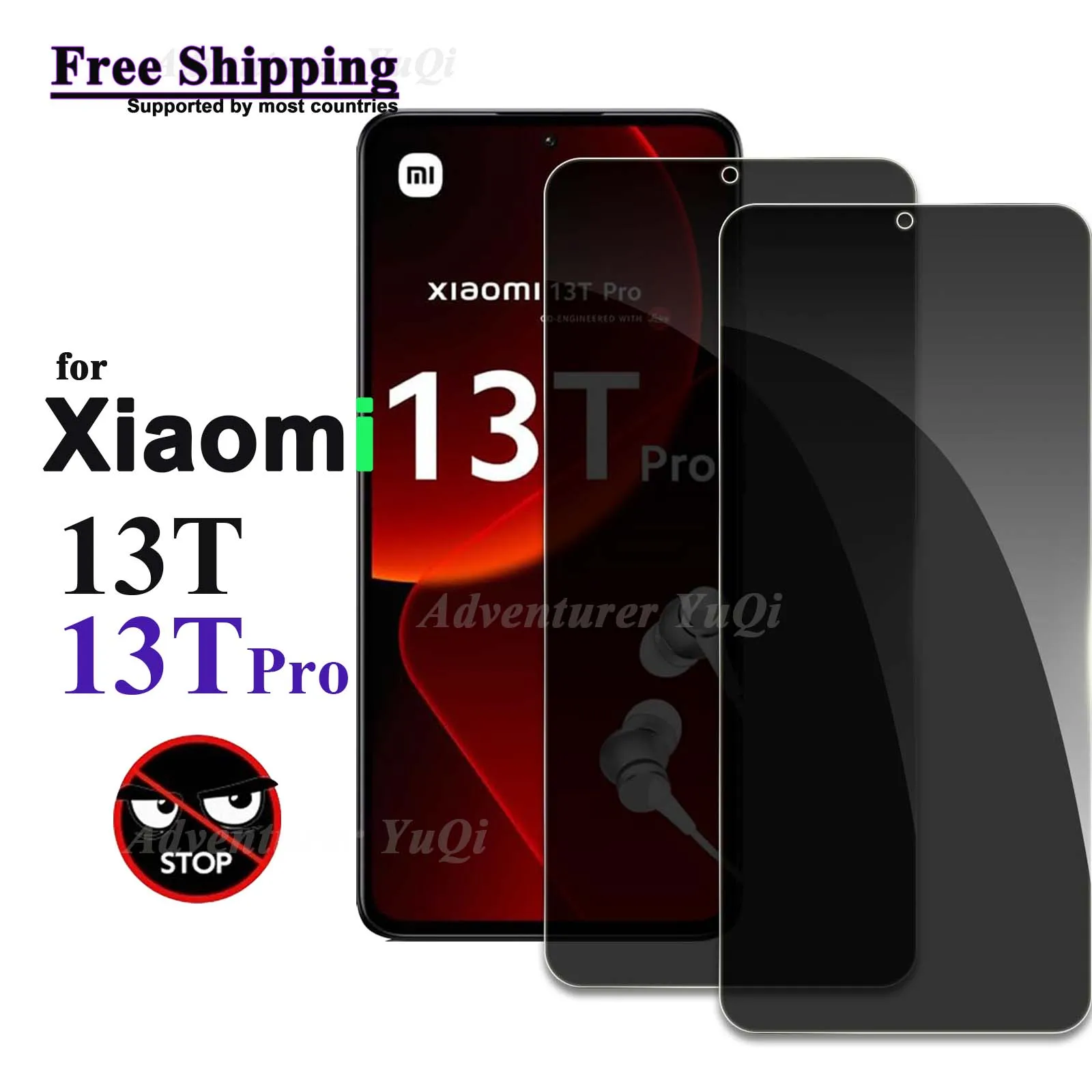 Защитная пленка для экрана от шпионажа для Xiaomi 13T Pro, закаленное стекло, конфиденциальность, Peep Scratch, 9H, чехол, приятный для из высокоалюминия, чувствительный к прикосновению