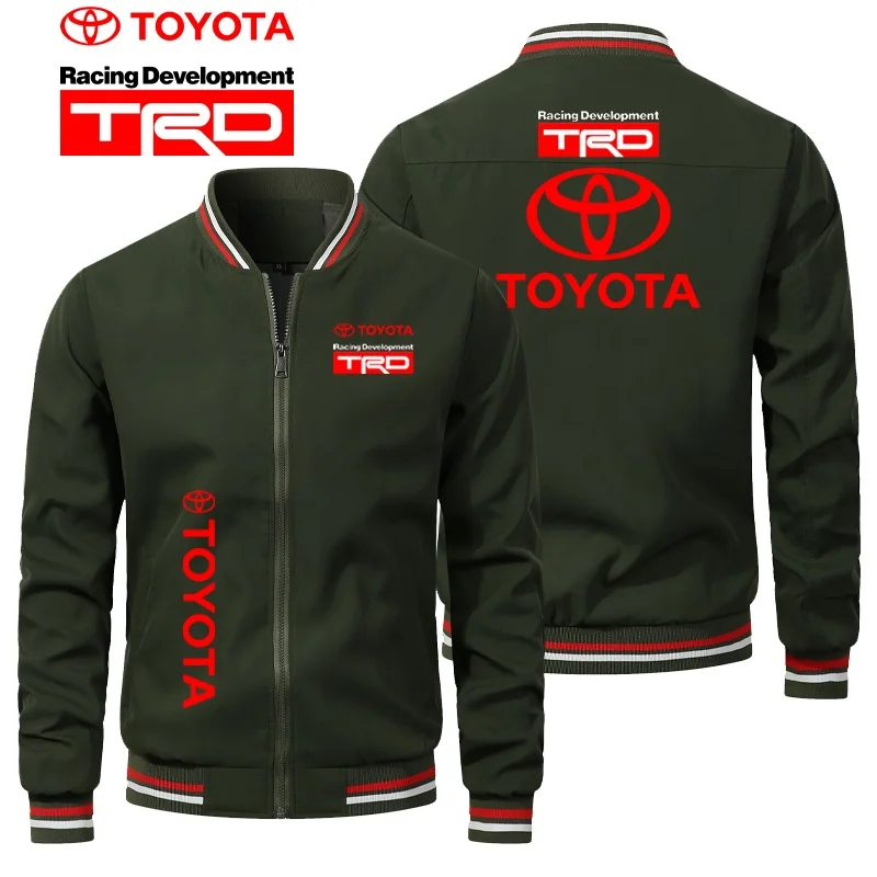 Мужская ветрозащитная куртка с логотипом Toyota, однотонная повседневная модная уличная мужская мотоциклетная куртка на молнии с принтом Пальто и куртки