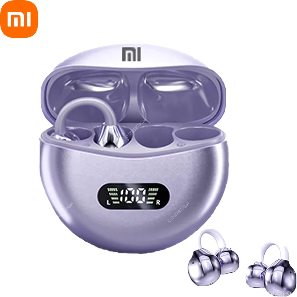 Наушники Xiaomi с костной проводимостью HIFI Bluetooth 5,4, беспроводные наушники-клипсы с цифровым дисплеем, водонепроницаемые спортивные гарнитуры с микрофоном