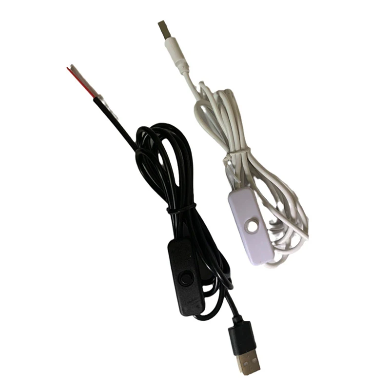 Фото 5 в переключатель питания провод 1 м/1,5 м USB штекер к 2-жильному соединительному кабелю 501 Кнопка ВКЛ./ВЫКЛ. 2 А для светодиодной полосы лампочки №5