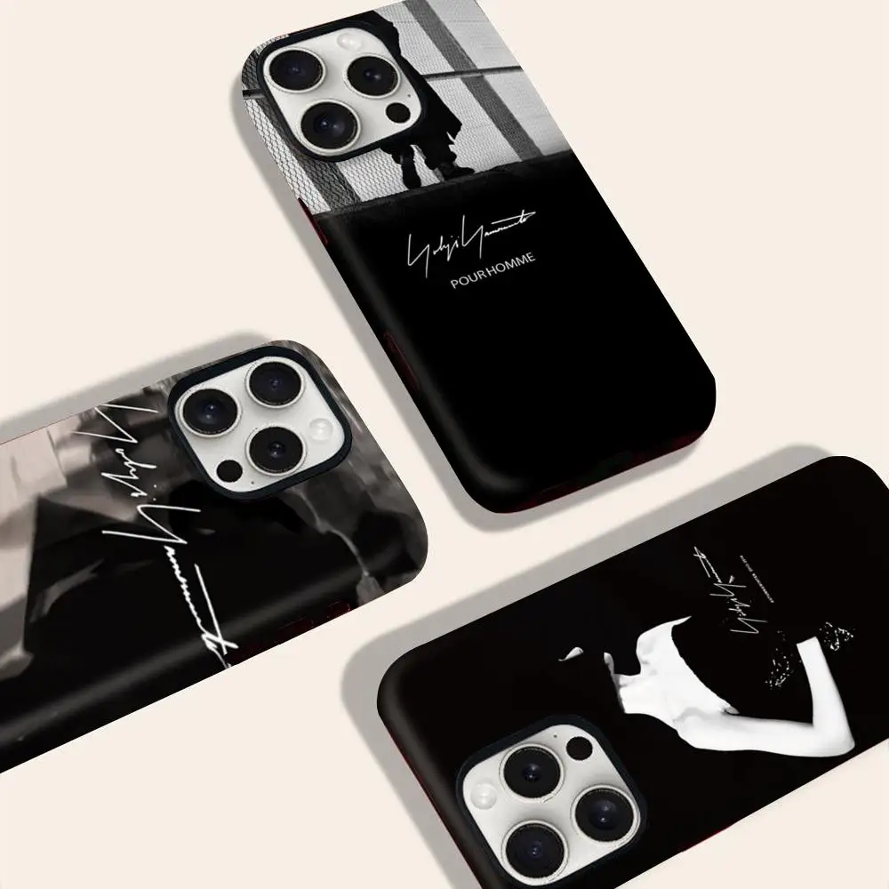 Фото Штабелируемый чехол Y-Yohji Y-Yamamoto, корейский INS для iPhone 16, 15, 14, 13, 12, 11 Pro Max Plus, роскошная магнитная двухслойная задняя крышка №5