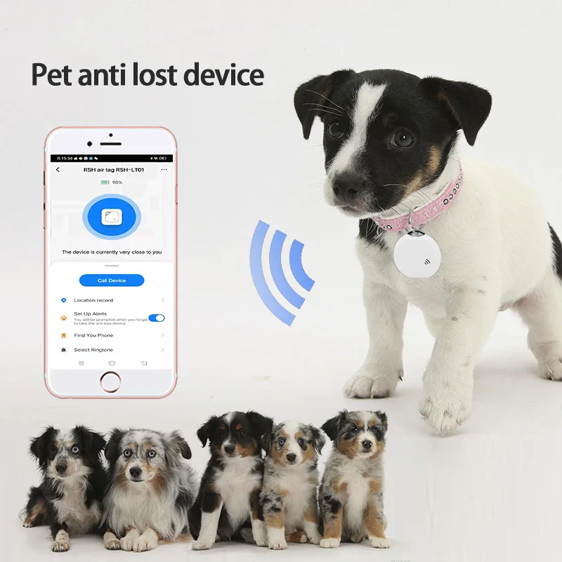 Фото 2 шт., устройство против потери домашних животных, интеллектуальный Bluetooth-трекер, поиск предметов, запись местоположения, высокая объемная двусторонняя поисковая сигнализация №4