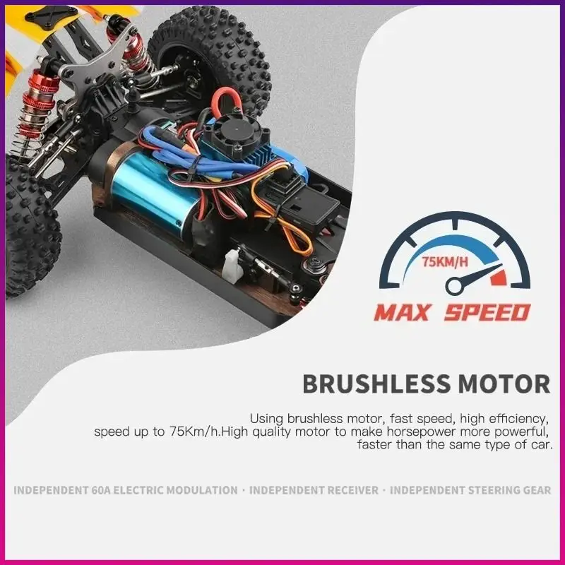 Фото WLtoys 144016 Fast RC Cars 35 км/ч или 75 км/ч 1/14 off Road 4WD Drift Toys, 2,4G Monster Truck с дистанционным управлением для взрослых и детей №4