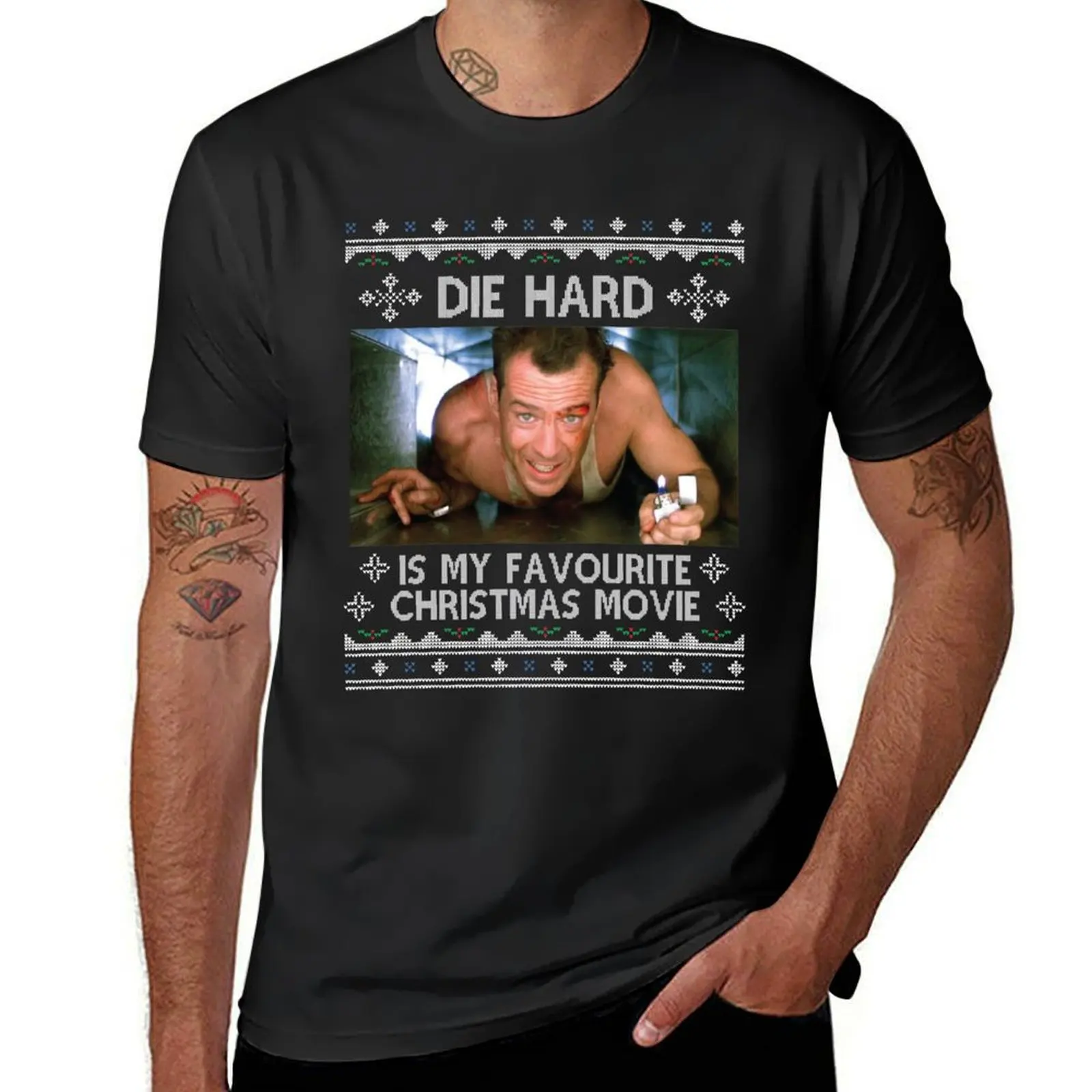 Die Hard Is My Favourite рождественские футболки из фильма, футболки с коротким рукавом, футболки для мужчин