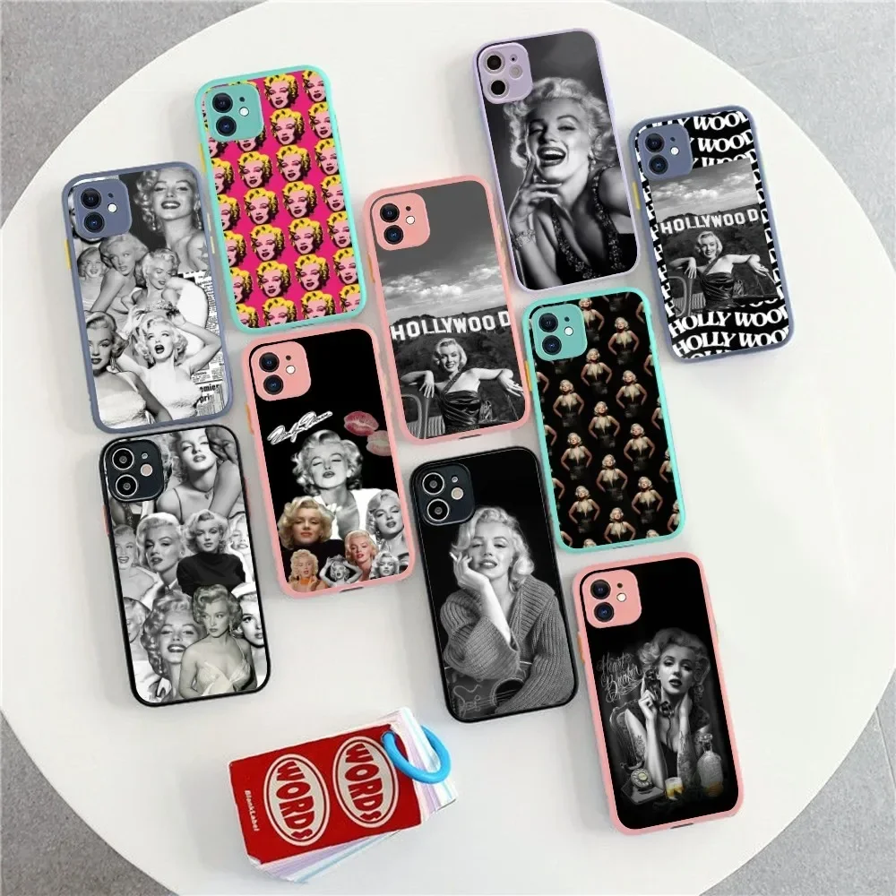 Чехол для подушки Marilyn Monroe для iPhone 14 X XR XS 7 8 Plus 11 12 13 pro MAX 13mini, матовый ударопрочный чехол