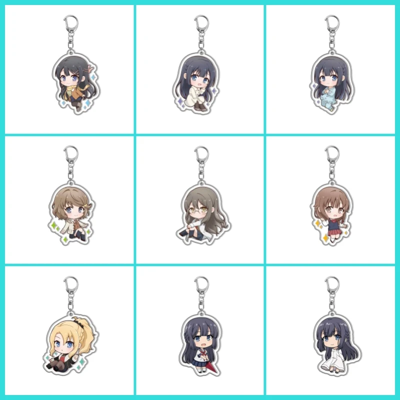 Шахрай не мечтает сестры, вентиляционный акриловый брелок Sakuta Azusagawa/Kaede, подвеска-сумка, брелок, подвеска для мобильного телефона