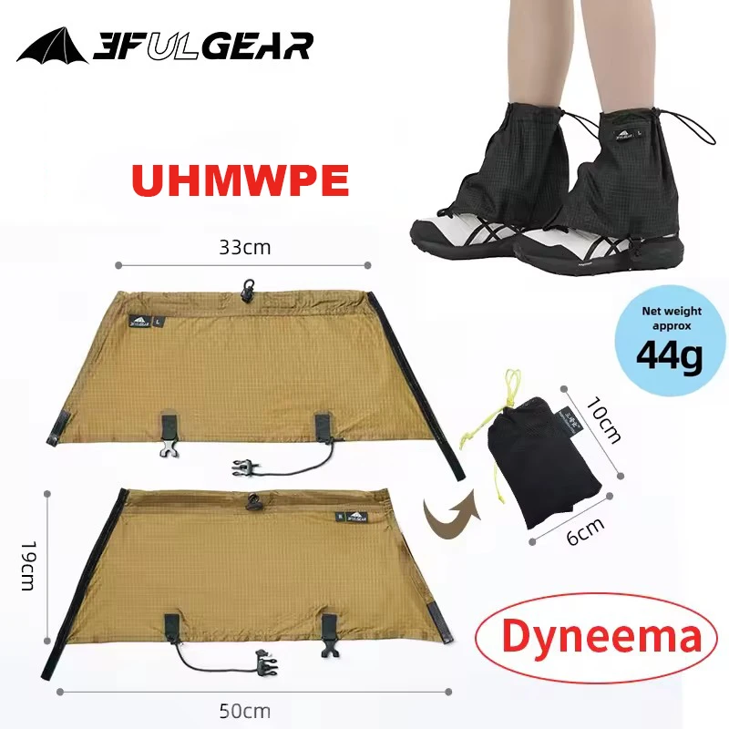 3F UL GEAR Туристические бахилы UHMWPE Водонепроницаемые походные леггинсы Сверхлегкие гетры для бега по пересеченной местности для предотвращения снега и песка