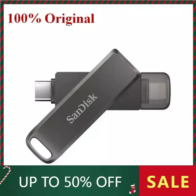 SanDisk iPhone Mac iXpand флэш-накопитель Luxe Pendrive OTG Type-C и Lightning USB 64 ГБ 128 ГБ 256 ГБ металлическая карта памяти для портативных ПК