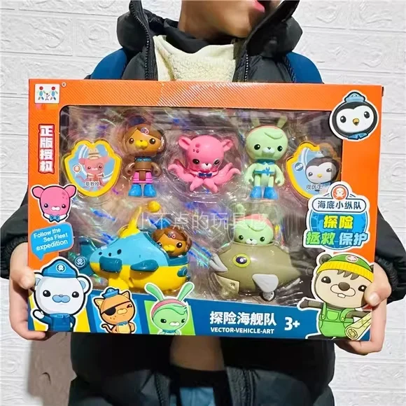 Набор аниме-фигурок Octonauts-Barnacles Kwazi Peso Dashi, развивающие игрушки для детей, милый щит, модель из АБС-пластика, куклы, детский подарок