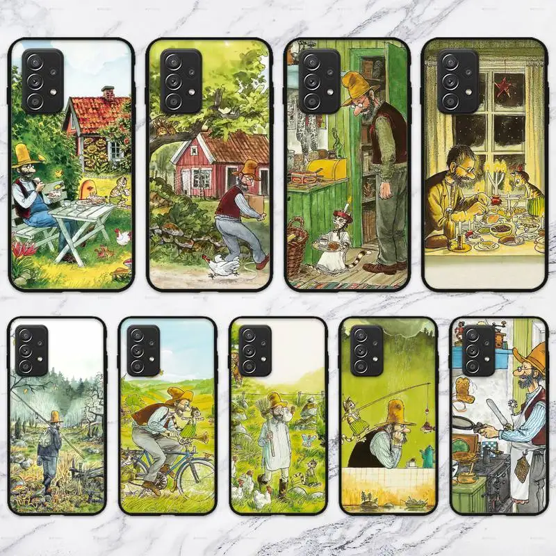 Чехол для телефона Pettson und Findus с аниме для Samsung Galaxy S10 S20 S21 Note10 20Plus Ultra Shell