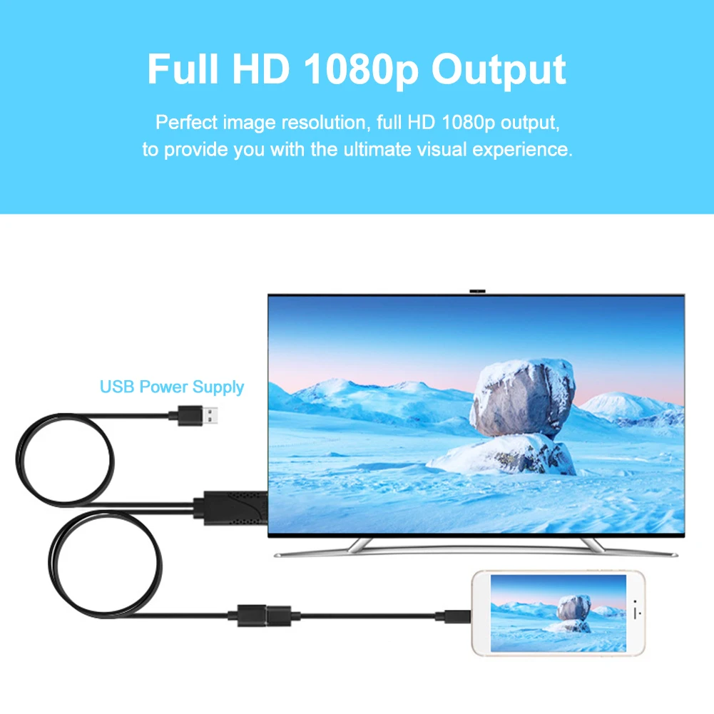 Фото 2 в 1 USB-адаптер «Мама» в HDMI-совместимый «папа» 1080P HDTV цифровой AV-адаптер кабель конвертер провод шнур для iPhone Samsung Xiaomi №4