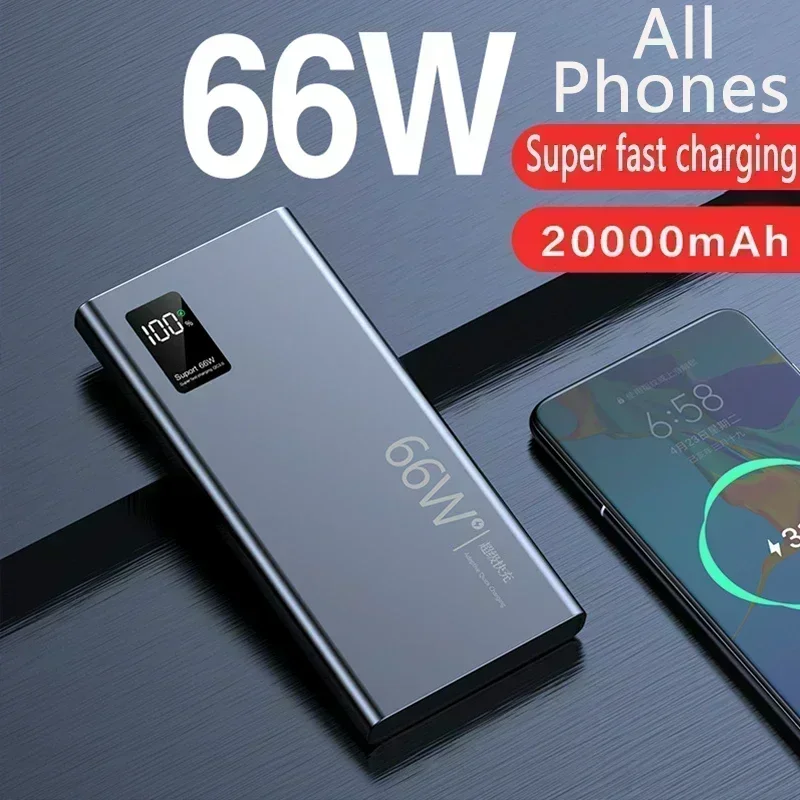 Фото SU Power Bank 30000 мАч 66 Вт Сверхбыстрая зарядка для iPhone 15 13 14 Huawei Xiaomi Samsung PD 20 Вт Внешнее зарядное устройство Powerb №4