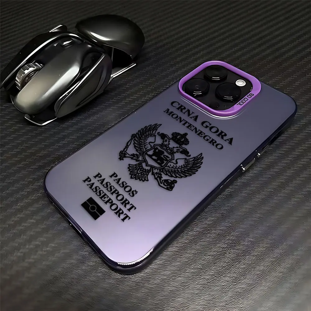 Фото Montenegro Passport Phone Case For iPhone 16 15 14 13 12 11 mini Pro Max X XR XSMAX 8 7 Plus Anti Fall Matte Back Cover №5