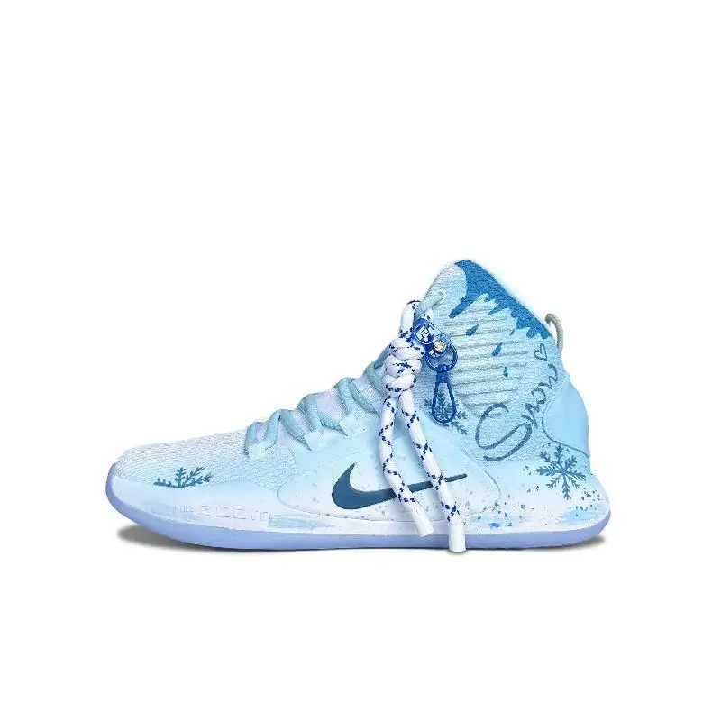 【Настроить】Nike Hyperdunk X Баскетбольные кроссовки мужские средние кроссовки белого/лаке синего цвета AO7890-101