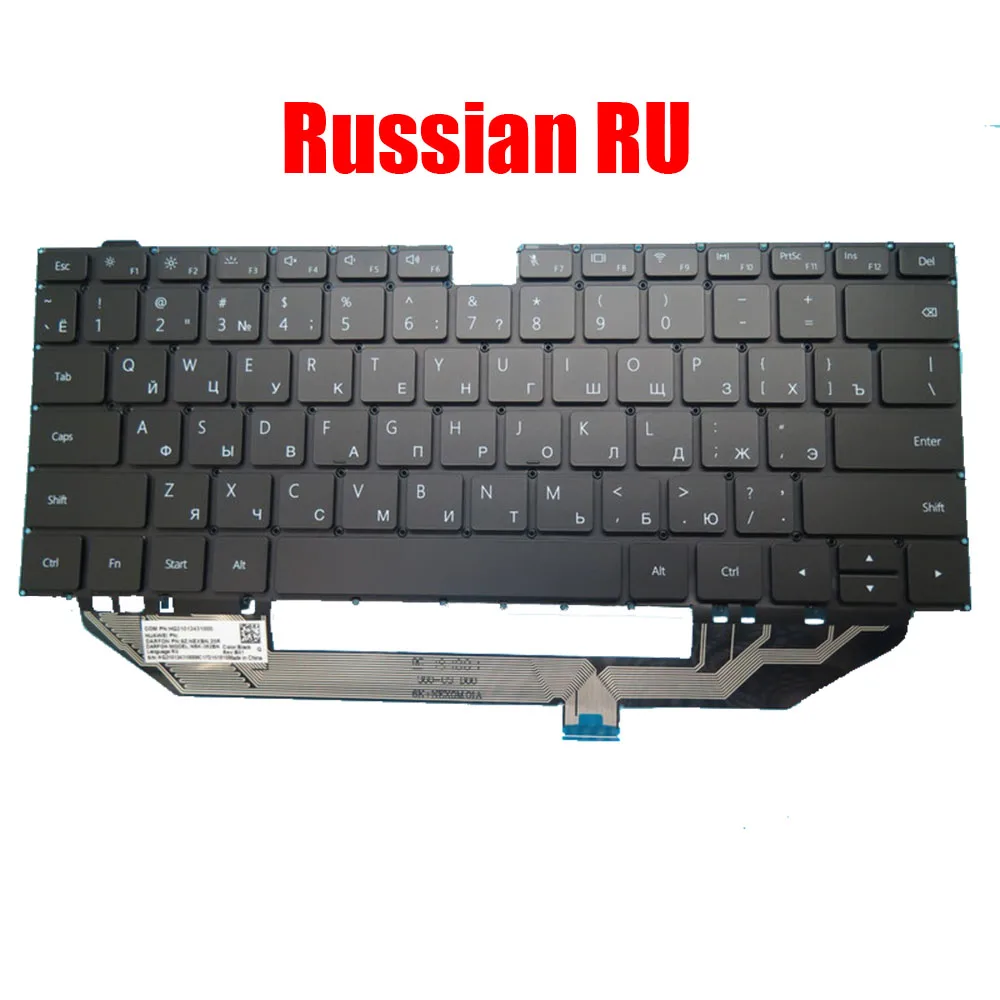 Фото Клавиатура для HUAWEI MateBook X Pro MACHD-WFE9 MACHD-WFH9 MACHD-WDH9 MACHD-WFH9Q MACHD-WHE9 GR\TR\FR\UK\RU\US\CZ\TW с подсветкой №2