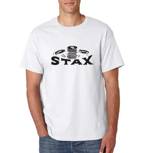 Футболка STAX с рисунком музыкальная этикетка Ретро винтажный виниловый тройник из искусственного хлопка
