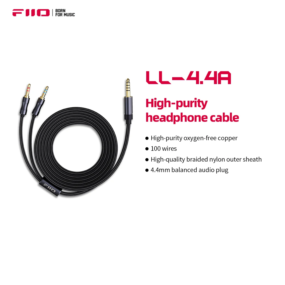 FiiO LL-4.4A высокочистый кабель для наушников OFC Balance от 4,4 до Dual 3,5 мм
