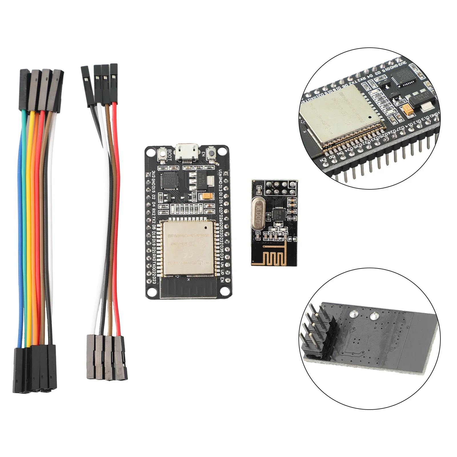 Фото Комплект кабеля ESP32 + NRF24L01, широкая совместимость для Hoymiles HM300 HM350, высокопроизводительный модуль NRF24L01+, высокое качество №2