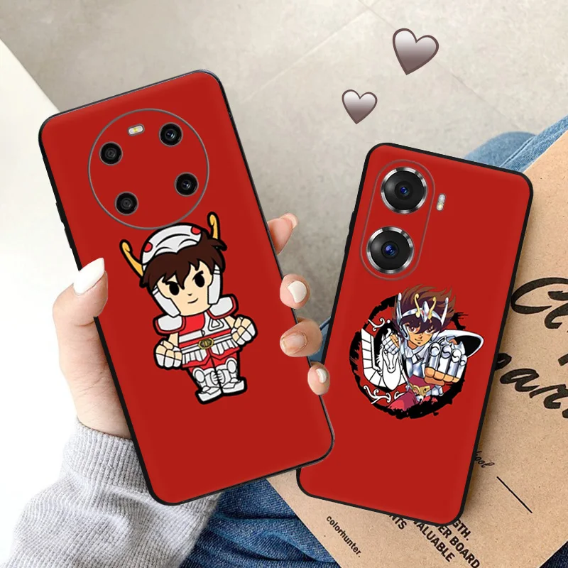 Фото Черный мягкий чехол для телефона Honor Magic5 Pro X7b X8b X9b X6 X7 X8 X9A X6a 90 70 Saint Seiya Eden Anime Pixel 6 7 8 6a 7a 8a №4