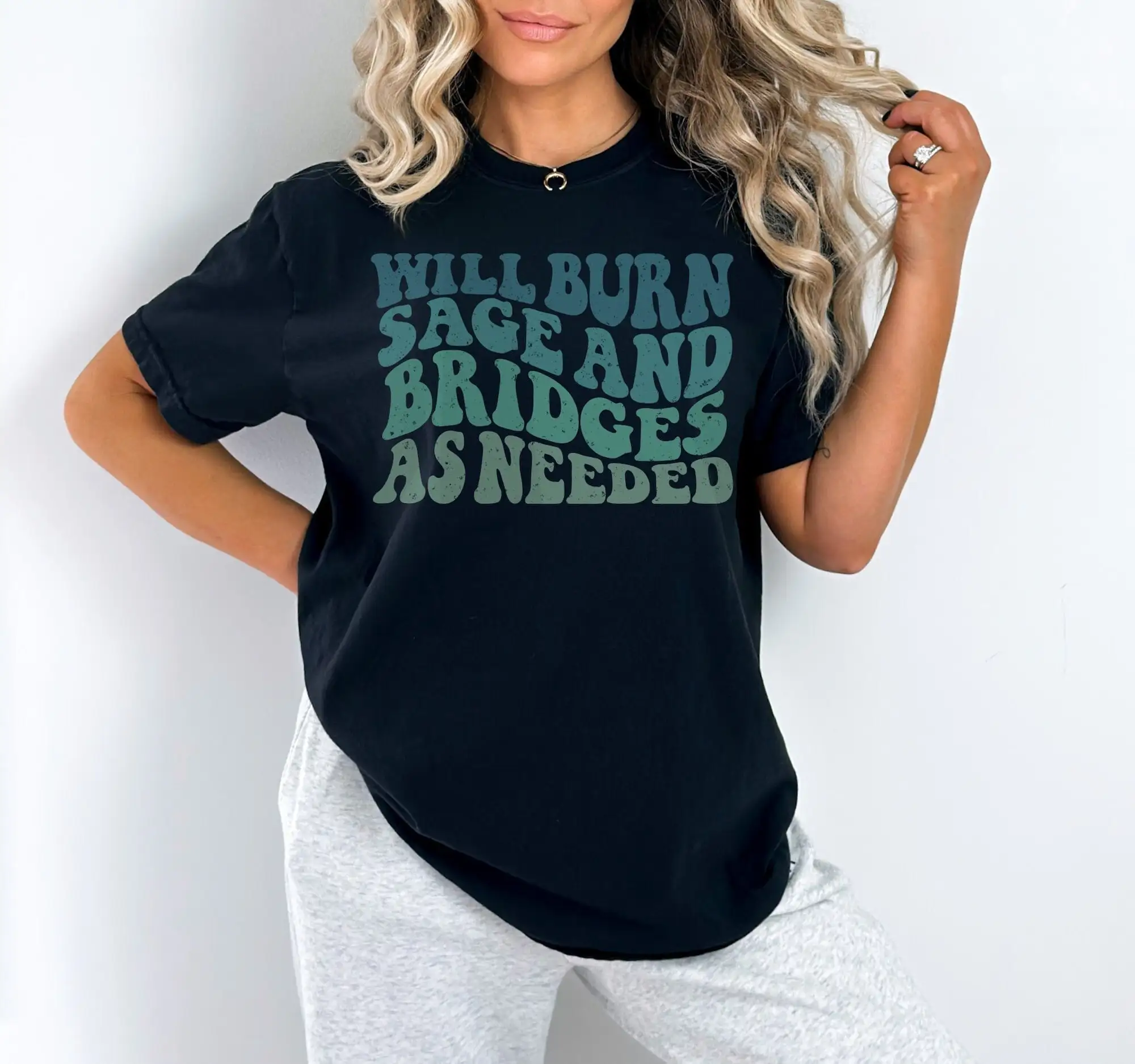 Футболка Will Burn Sage And Bridges As Needed Comfort Colors Ретро Винтаж Vibe Забавная цитата