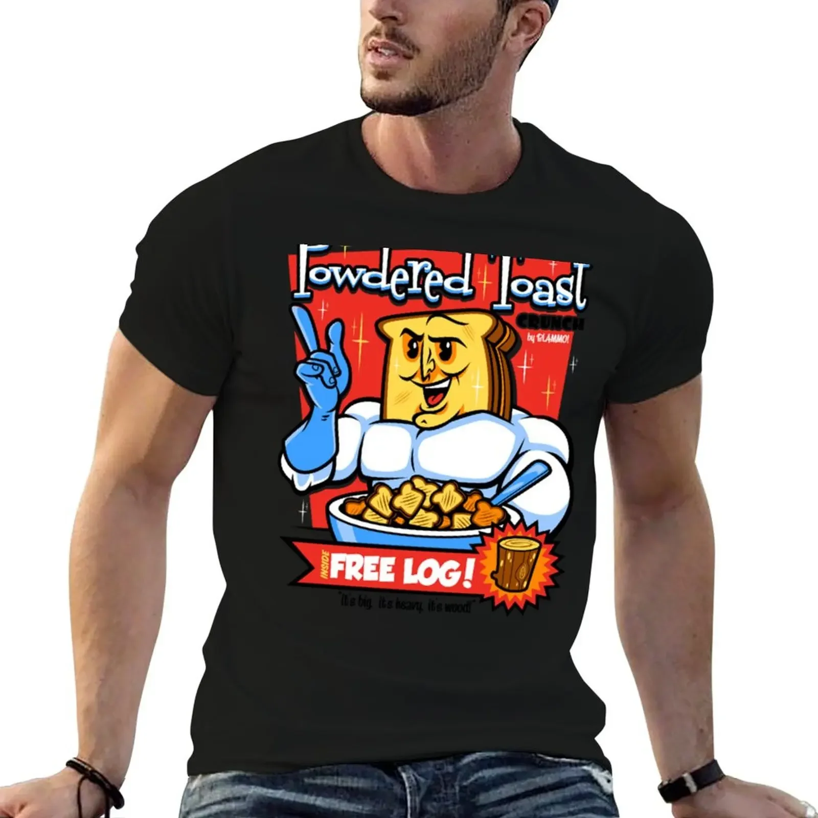 Футболка Powdered Toast Crunch Man с графикой, кавайная одежда, мужские футболки с рисунком аниме