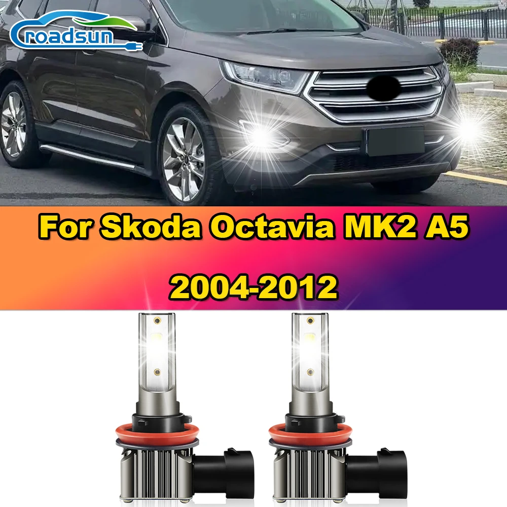 100 Вт супер яркий светодиодный автомобильный противотуманный фонарь 6000K автоматическая противотуманная фара 12 В для Skoda Octavia MK2 A5 2004-2007 2008 2009 2010 2011 2012