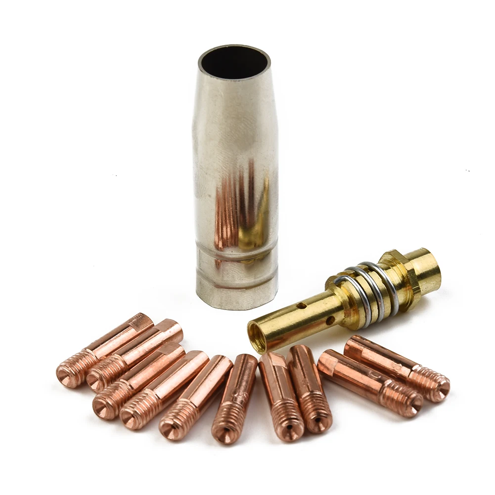 Фото Сварочные контактные наконечники MB 15AK MIG/MAG, 0,8x25 мм, газовая насадка M6, держатель наконечника для Rilon, товары для сварки Riland, 12 шт./комплект №3
