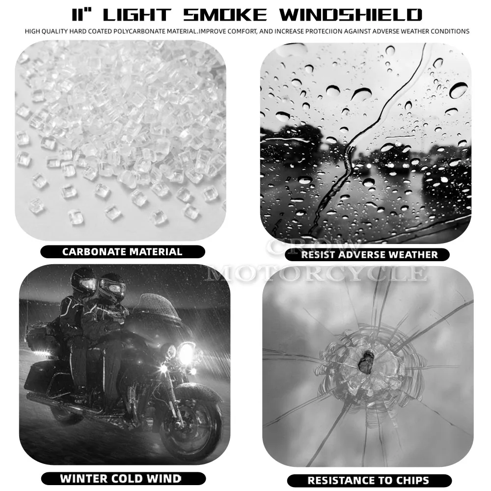 Фото Новинка для Harley Nightster 975 RH 975 RH975 2022, съемный компактный ветровой дефлектор для мотоцикла, дымчатый/черный №4