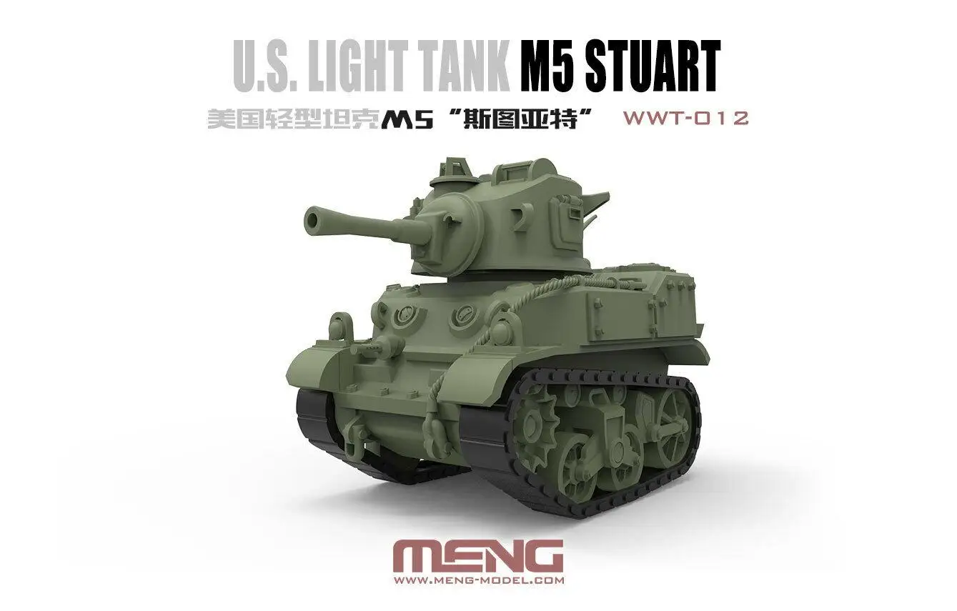 Фото Пластиковая Сборная модель Meng US Light Tank M5 WWT- 012 Стюарт Q Edition №2