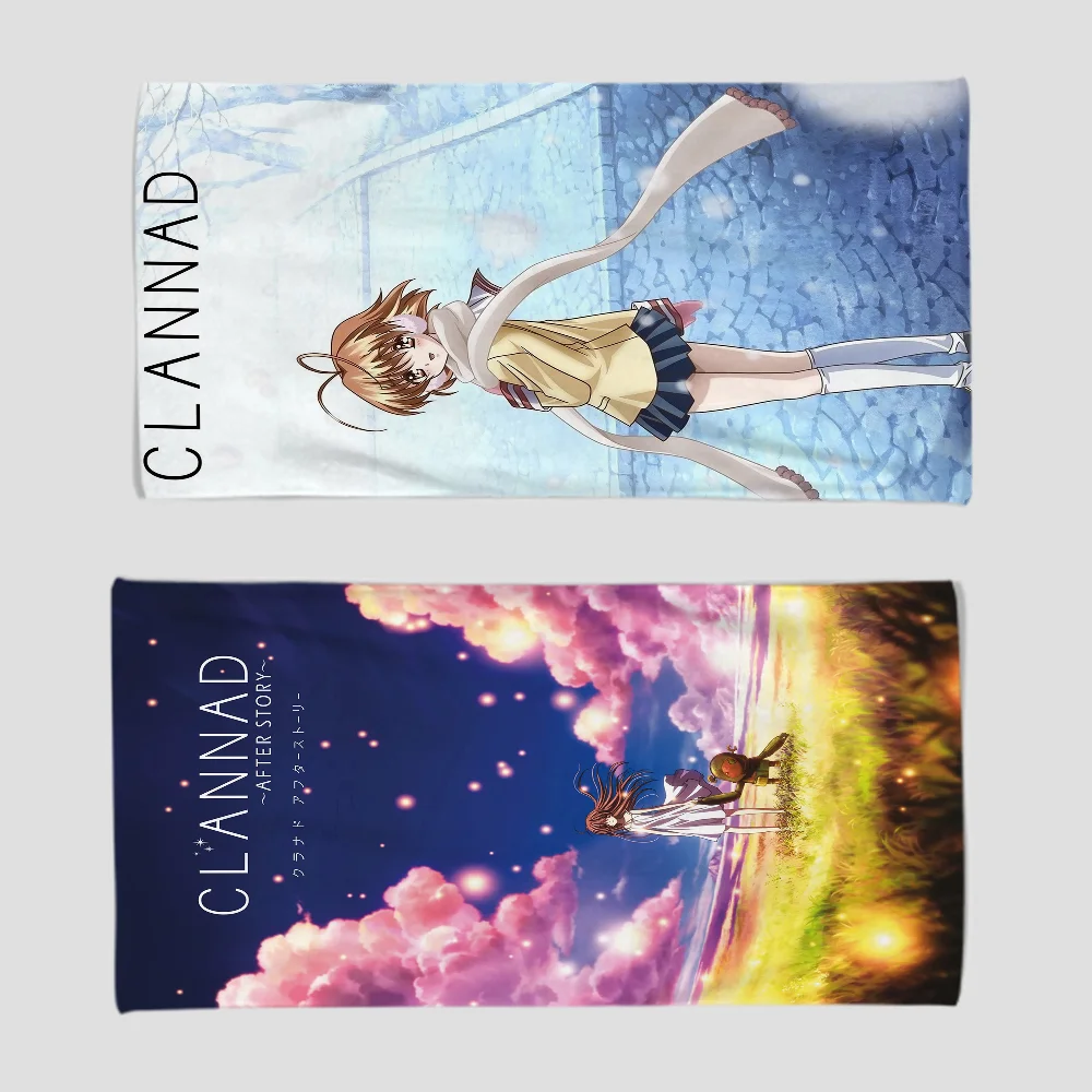 Полотенце в стиле аниме CLANNAD, впитывающее быстросохнущее мягкое полотенце для йоги, плавания, курорта, альпинизма, пляжное полотенце