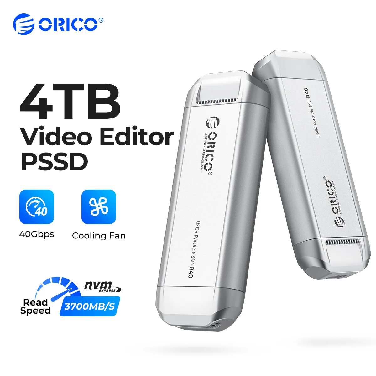 Портативный SSD ORICO Silverstone, 3500 МБ/с, внешний твердотельный накопитель, 2T, 4T, тип C, встроенный охлаждающий вентилятор из алюминиевого сплава PSSD