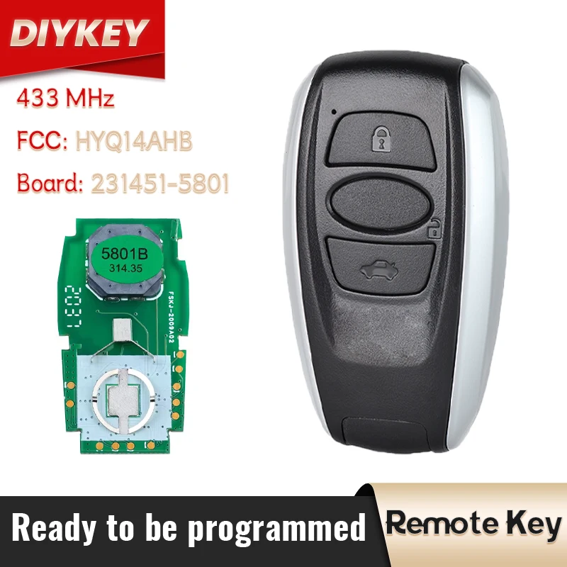 Умный дистанционный ключ DIYKEY 231451-5801 314,3/433 МГц для Subaru Forester Impreza Legacy Outback WRX FCC: HYQ14AHB, 88835-AL012