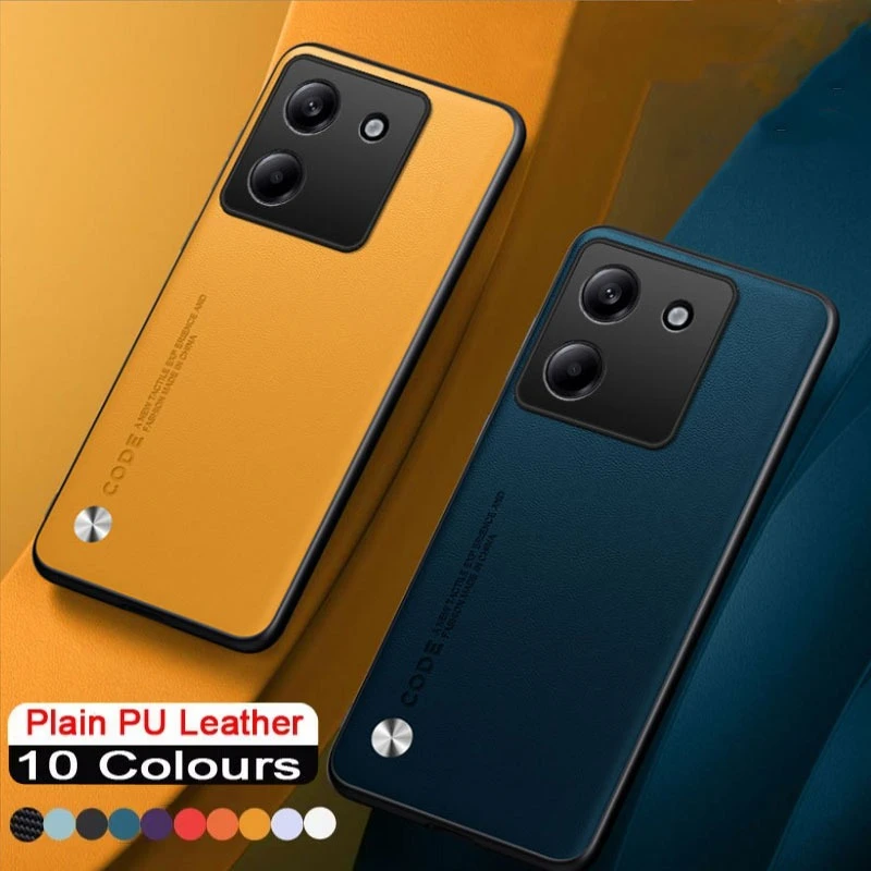 Для POCO M7 Pro 5G Чехол из углеродного волокна из искусственной кожи для POCO M7 M7Pro Матовый противоударный мягкий чехол-рамка Сплошной цвет Бампер