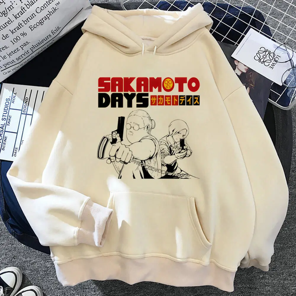 Фото Толстовка с капюшоном Sakamoto Days, современный стиль, удобные японские женские спортивные костюмы в стиле Харадзюку с рисунком аниме, толстовка в японском стиле Харадзюку №3