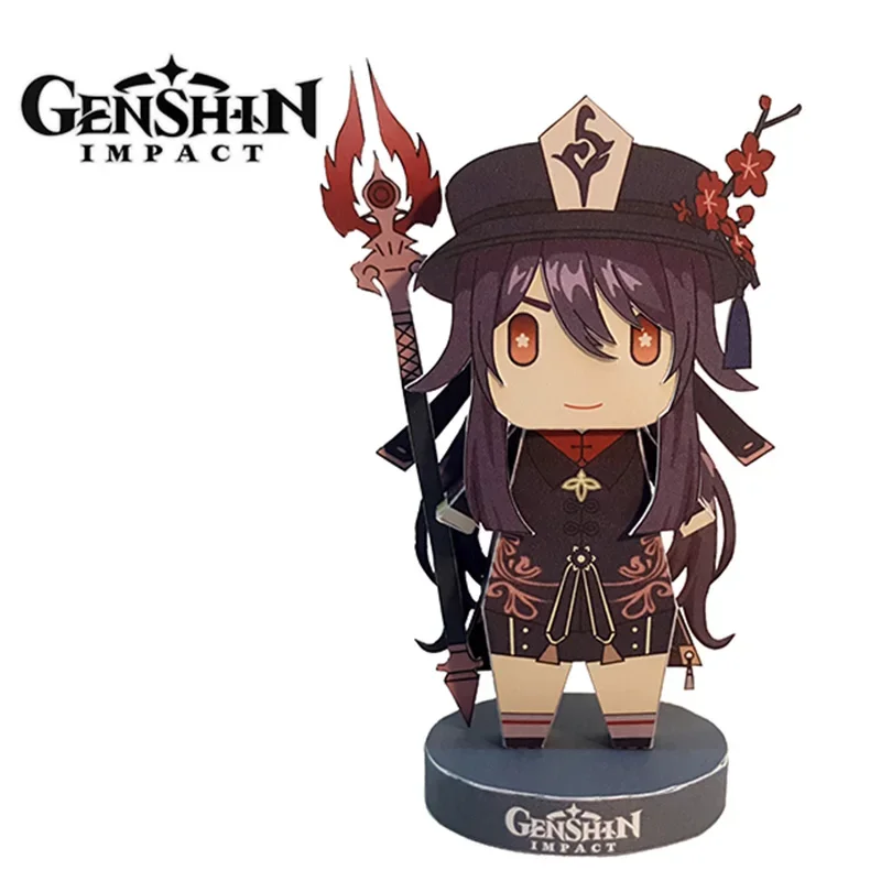 Genshin Impact Hu Tao Фигурка Мини 3D Симпатичная Бумажная Модель Аниме Papercraft Art Origami DIY Дети Взрослые Ремесленные Игрушки PZ-128