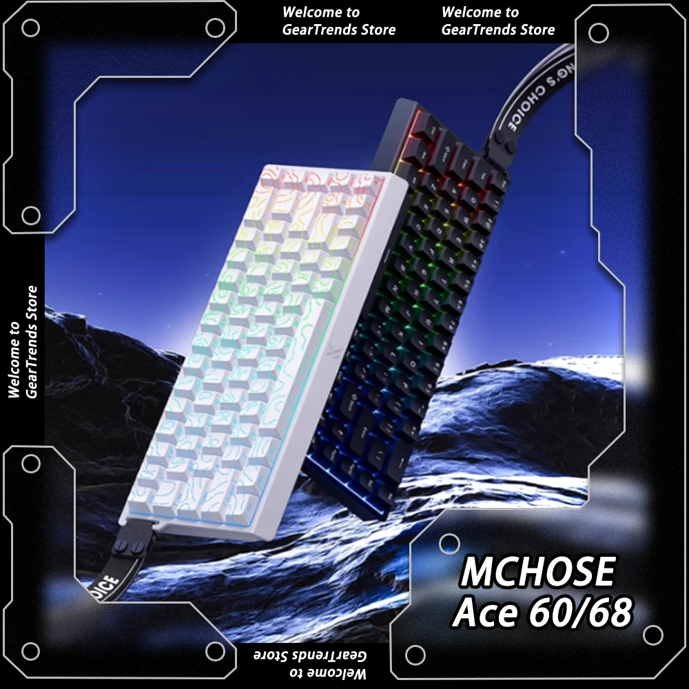 MCHOSE Ace 60 Pro 68 Клавиатура с магнитным переключателем Механическая задержка 0,01 мс 128 К Механическая игровая клавиатура RT 0,01 мм Пользовательские киберспорта