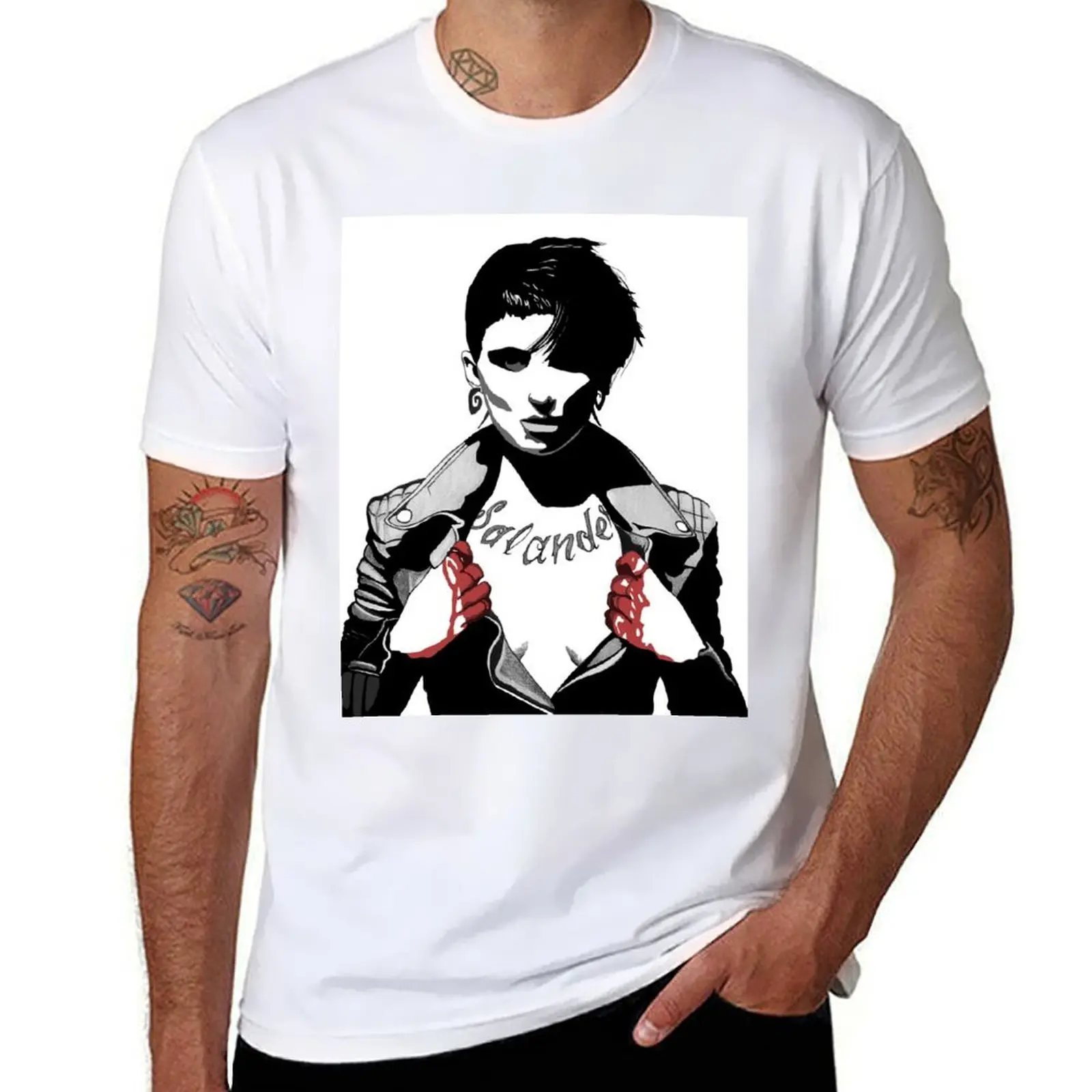 Lisbeth Salander-легкая футболка мужская футболка хлопковая футболка высокого качества мужская 100% хлопок футболка люксового бренда