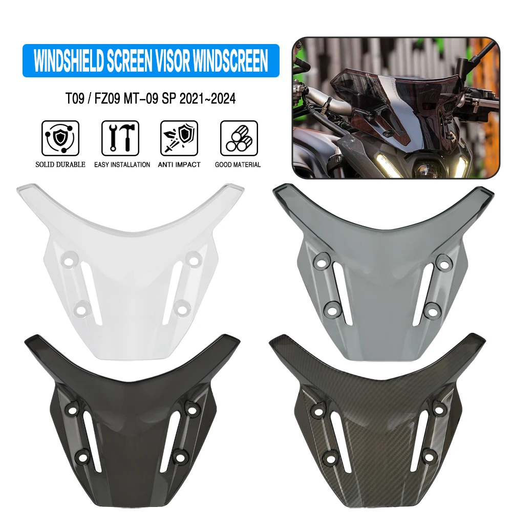 Для Yamaha MT 09 MT09 SP FZ09 MT- 092021 -2023 Аксессуары для мотоциклов Спортивный экран Дефлектор лобового стекла Ветровое стекло Воздушный поток Ветер