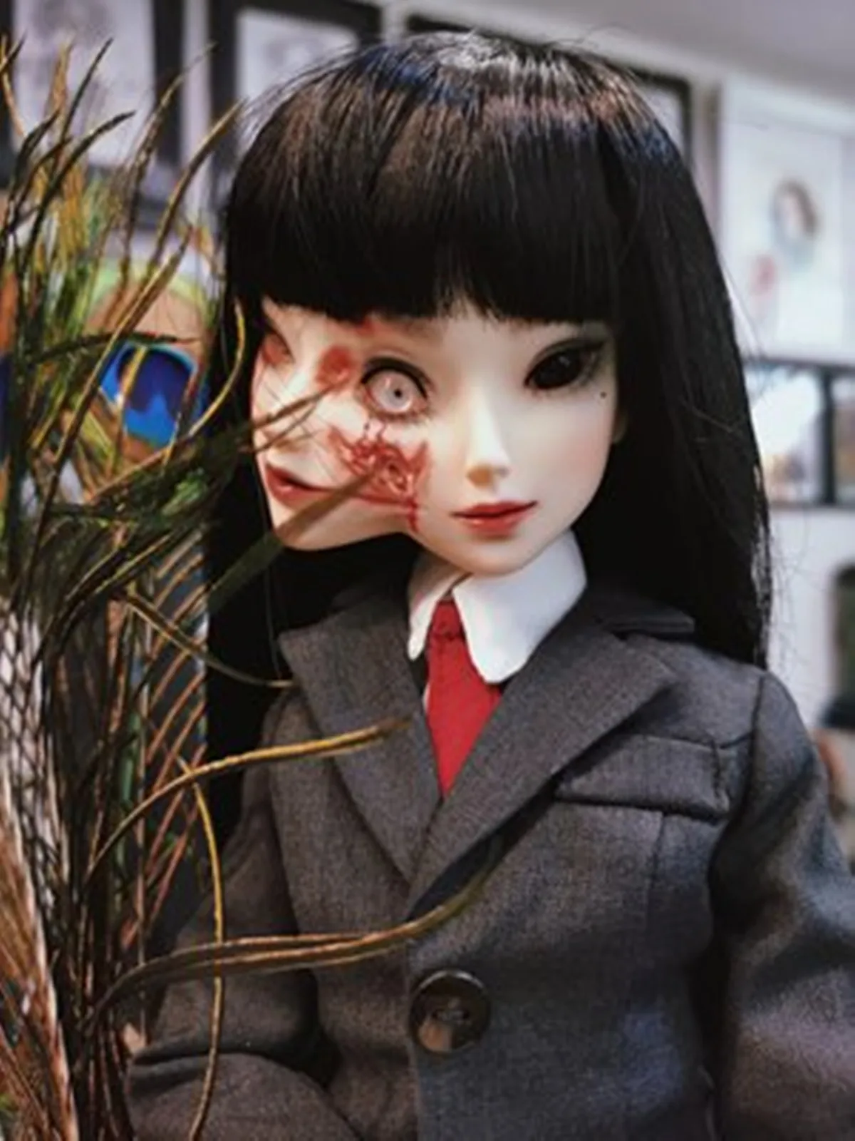 Новая Оригинальная Подлинная bjd/sd1/4 женская кукла miofujiang белая ночь половина человека половина призрака двухсторонняя версия Горячая Распродажа