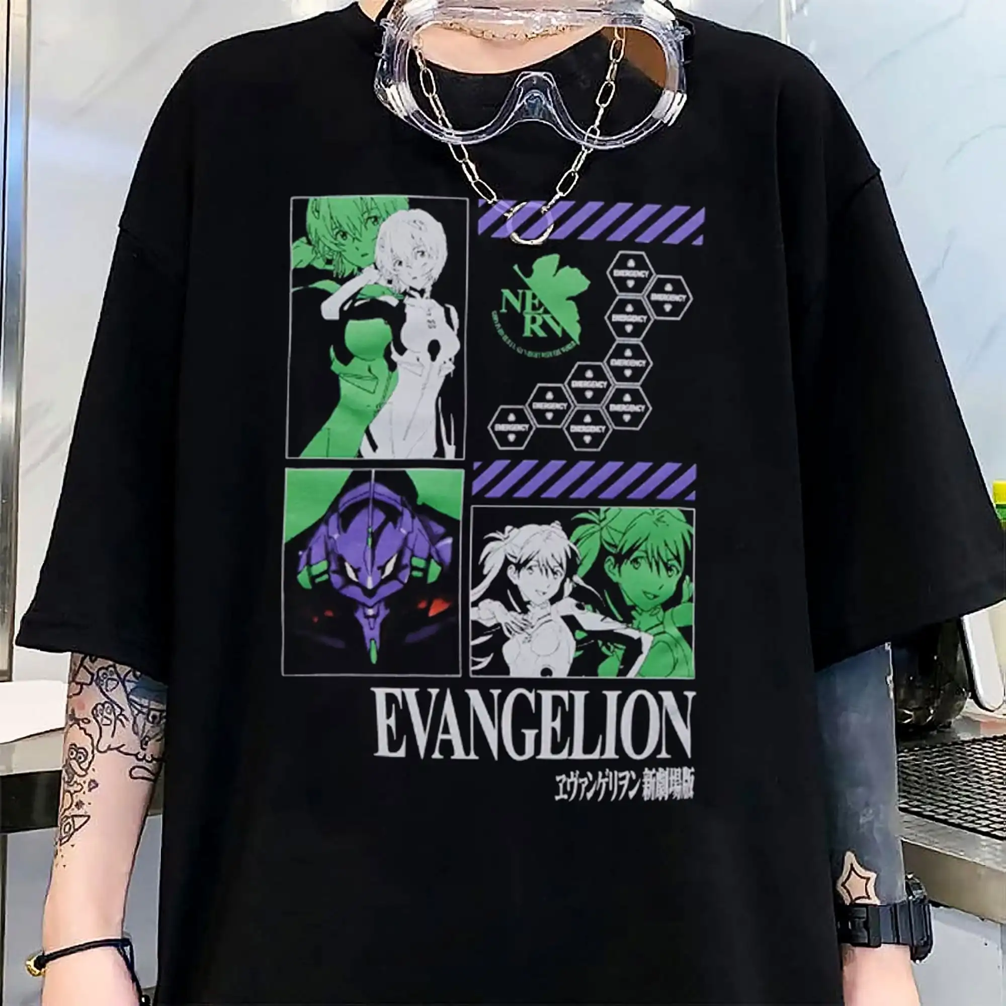 Аниме футболка Neon Genesis винтажная манга эстетика ретро