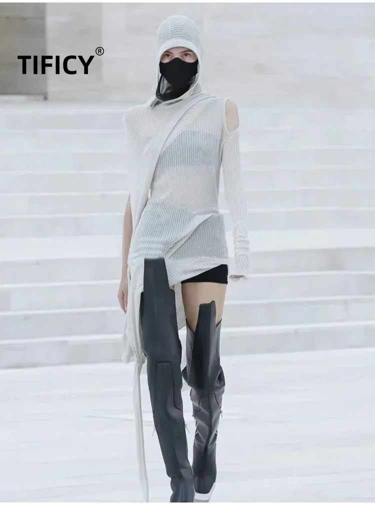 TIFICY High Street модные джемперы женские двухслойные с длинными рукавами мульти одежда французский женский вязаный свитер топ Y2k одежда